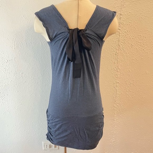 I Heart Ronson Navy Striped Sleeveless Tunic Dress Top XS - Picture 3 of 4